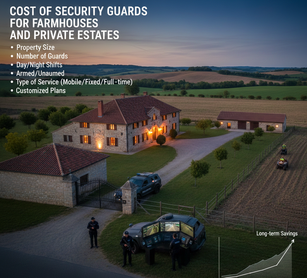 Cost of Security Guards for Farmhouses and Private Estates