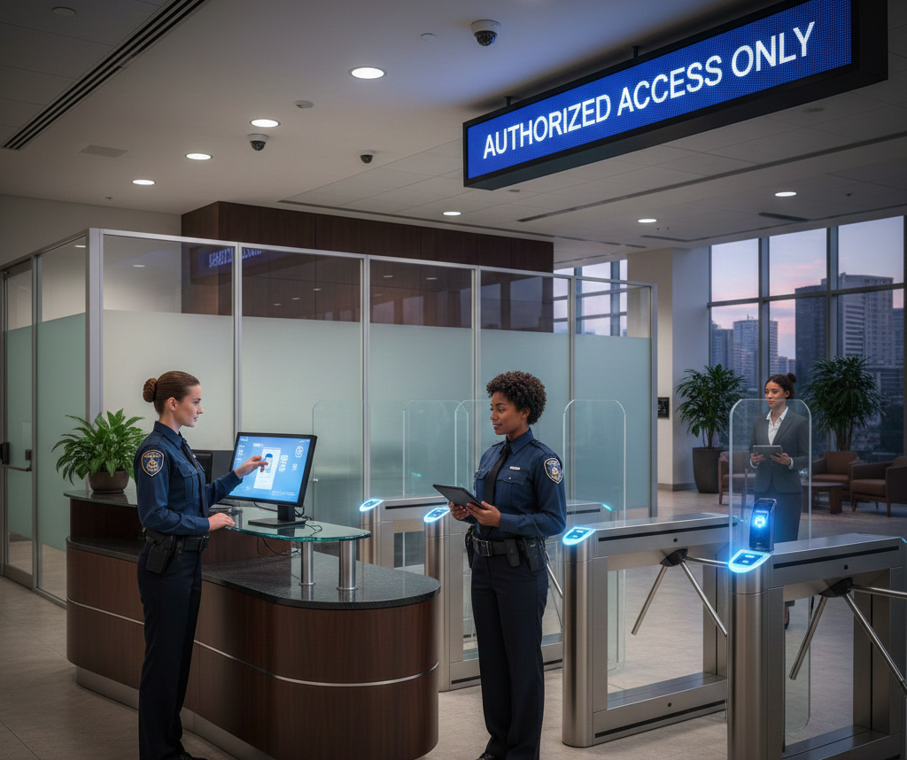 Front Desk and Access Control with Ladies Security Guards