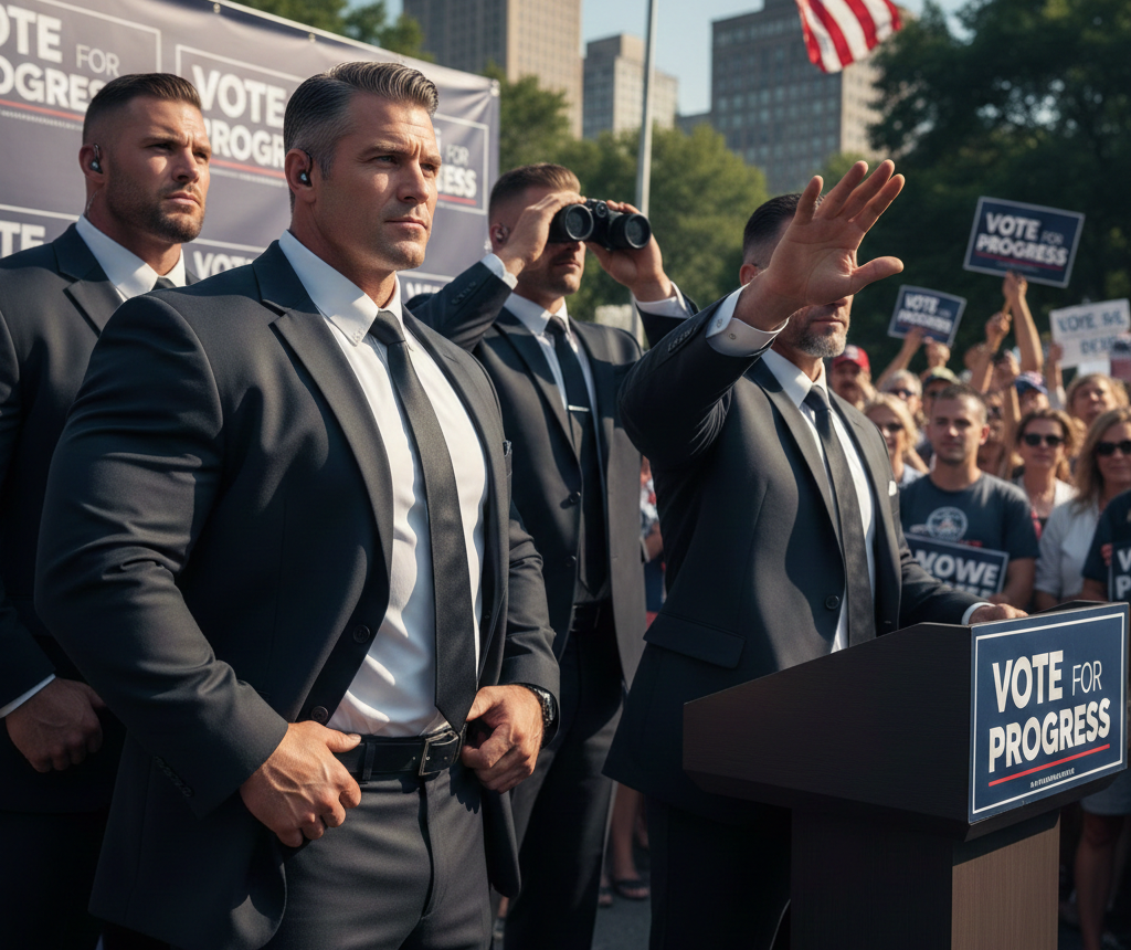 Trained Bodyguards for Political Campaigns