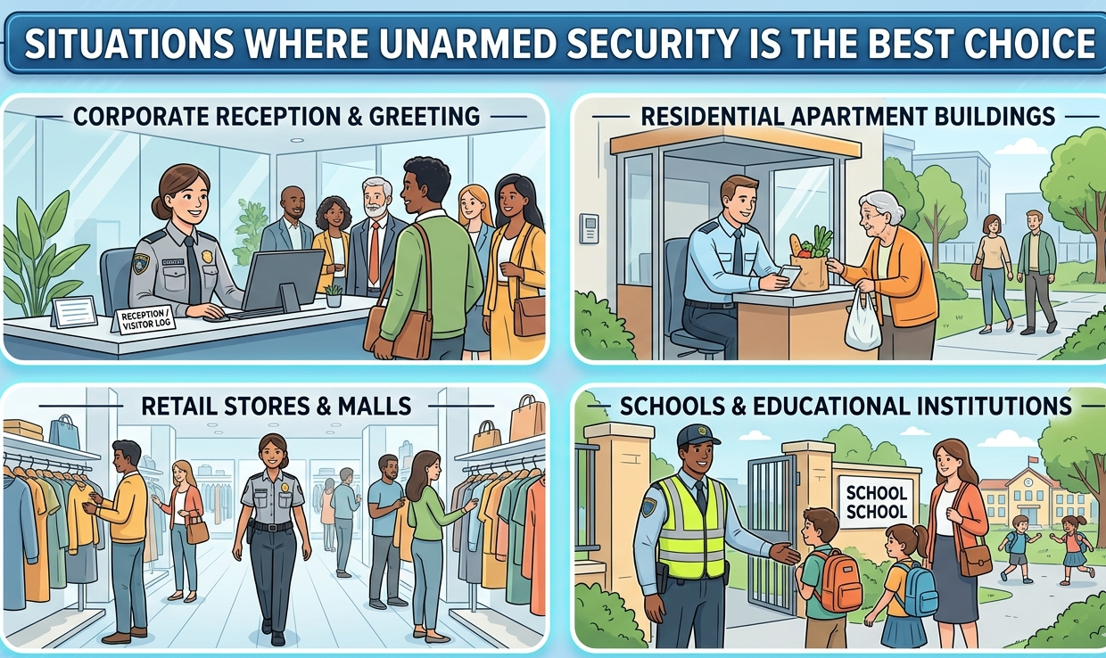 Situations Where Unarmed Security Is the Best Choice