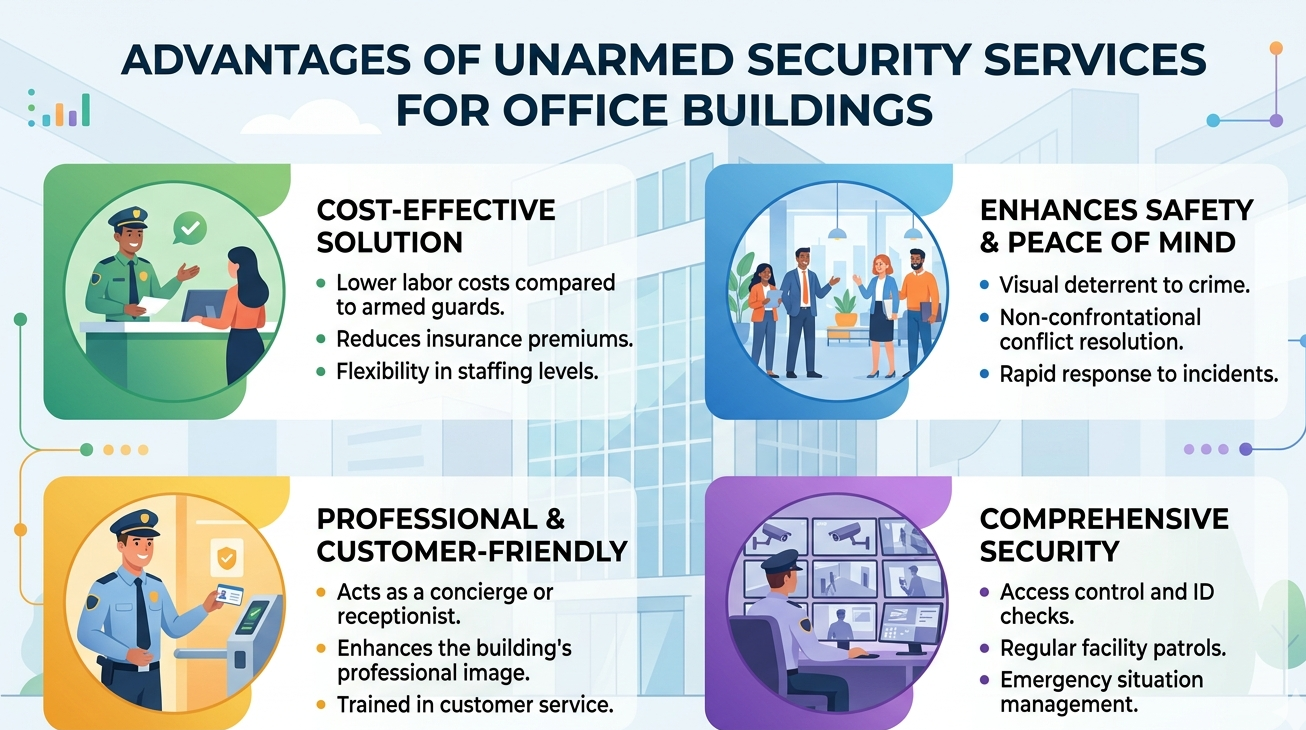 Advantages of Unarmed Security Services for Office Buildings