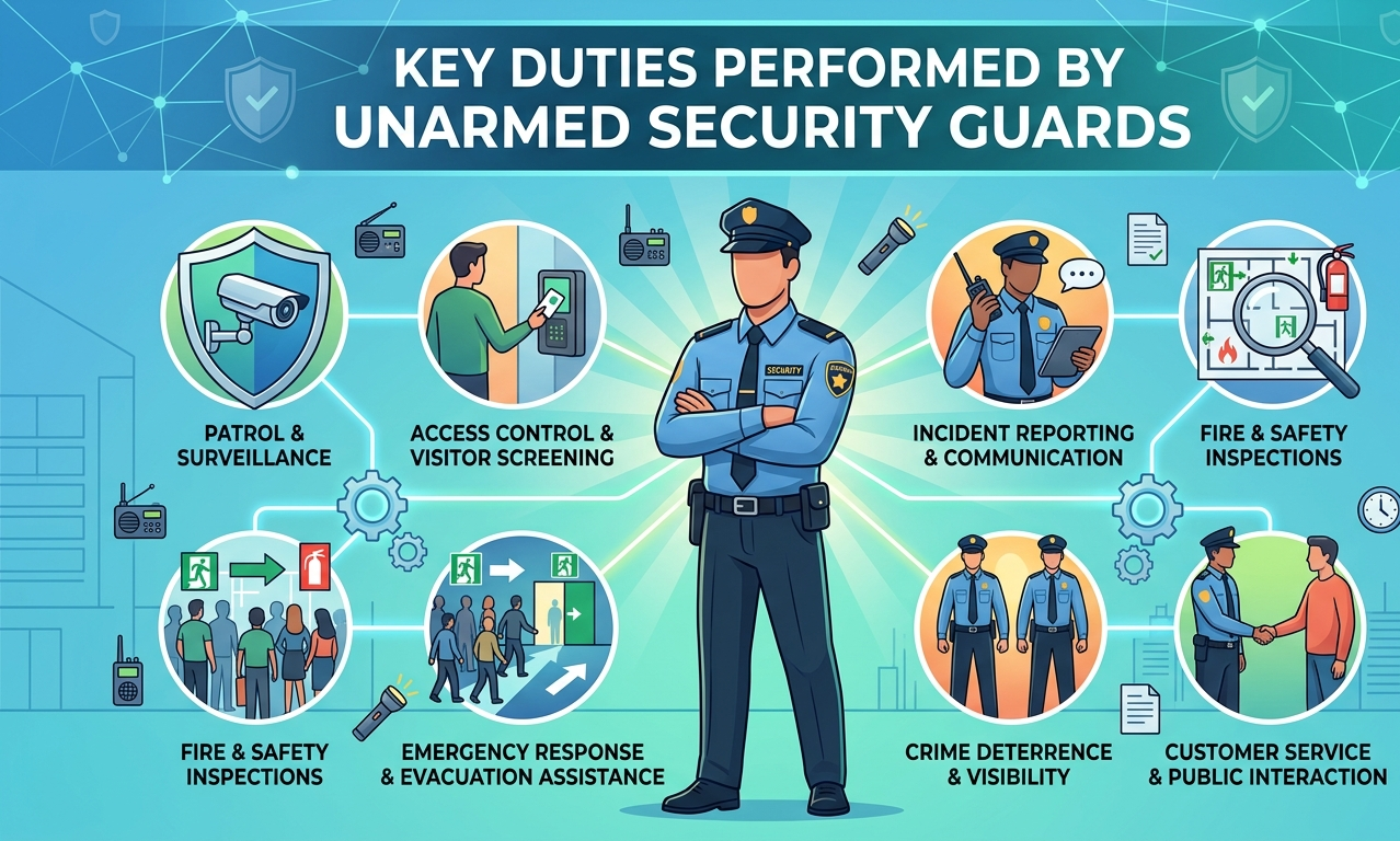 Key Duties Performed by Unarmed Security Guards